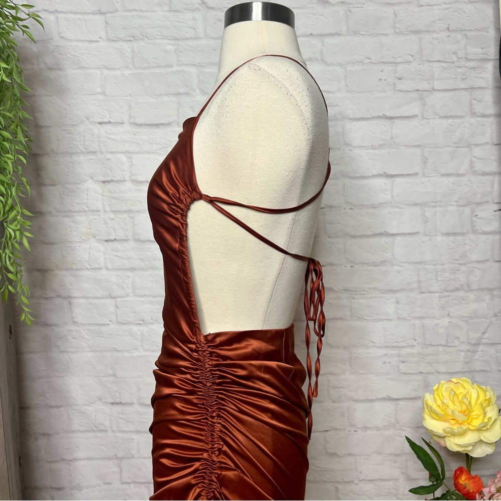 Copper Silk Dress - image 4